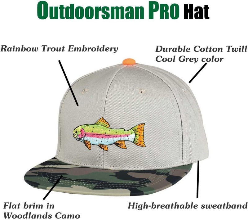 EDTREK Performance Outdoorsman Snapback Truck Hat with Flat Brim - Unique Animal Embroidery - Image 3